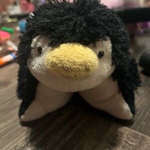 Cozy Penguin Pillow - Black and White